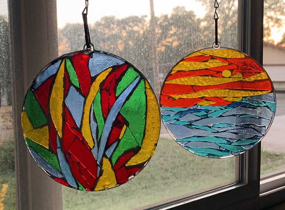 Stained Glass Mosaic Suncatchers Class May Persimmon Art Gallery LLC